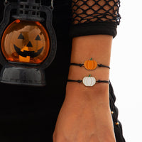 Thumbnail for Chic Halloween Pumpkin Pendant Wax Cord Bracelet Set