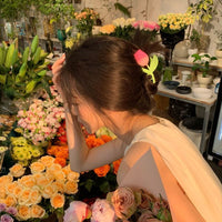 Thumbnail for Chic Handmade Enamel Pink Tulip Chignon Claw Clip Hair Clip - ArtGalleryZen