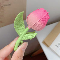 Thumbnail for Chic Handmade Enamel Pink Tulip Chignon Claw Clip Hair Clip - ArtGalleryZen