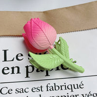 Thumbnail for Chic Handmade Enamel Pink Tulip Chignon Claw Clip Hair Clip - ArtGalleryZen
