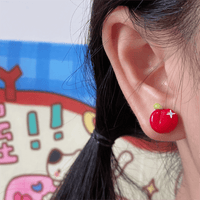 Thumbnail for Chic Handmade Pearl Dangle Star Apple Czech Glass Earrings - ArtGalleryZen