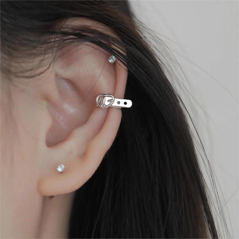 Chic Heart Belt Ear Cuff Earrings - ArtGalleryZen