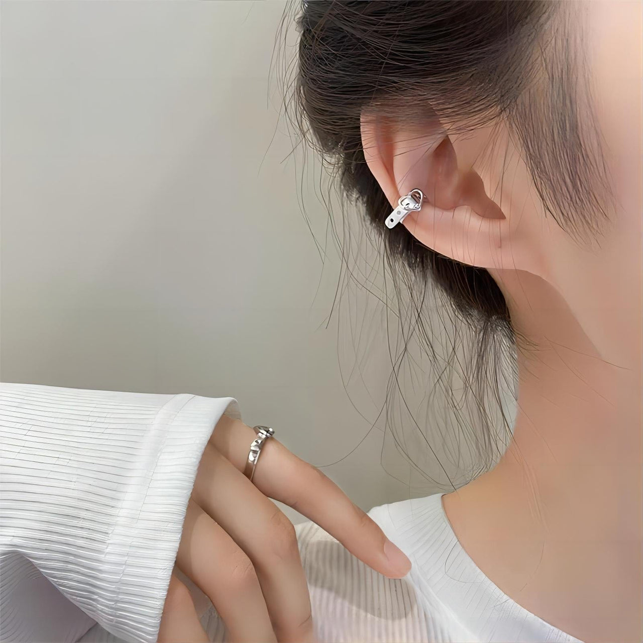 Chic Heart Belt Ear Cuff Earrings - ArtGalleryZen