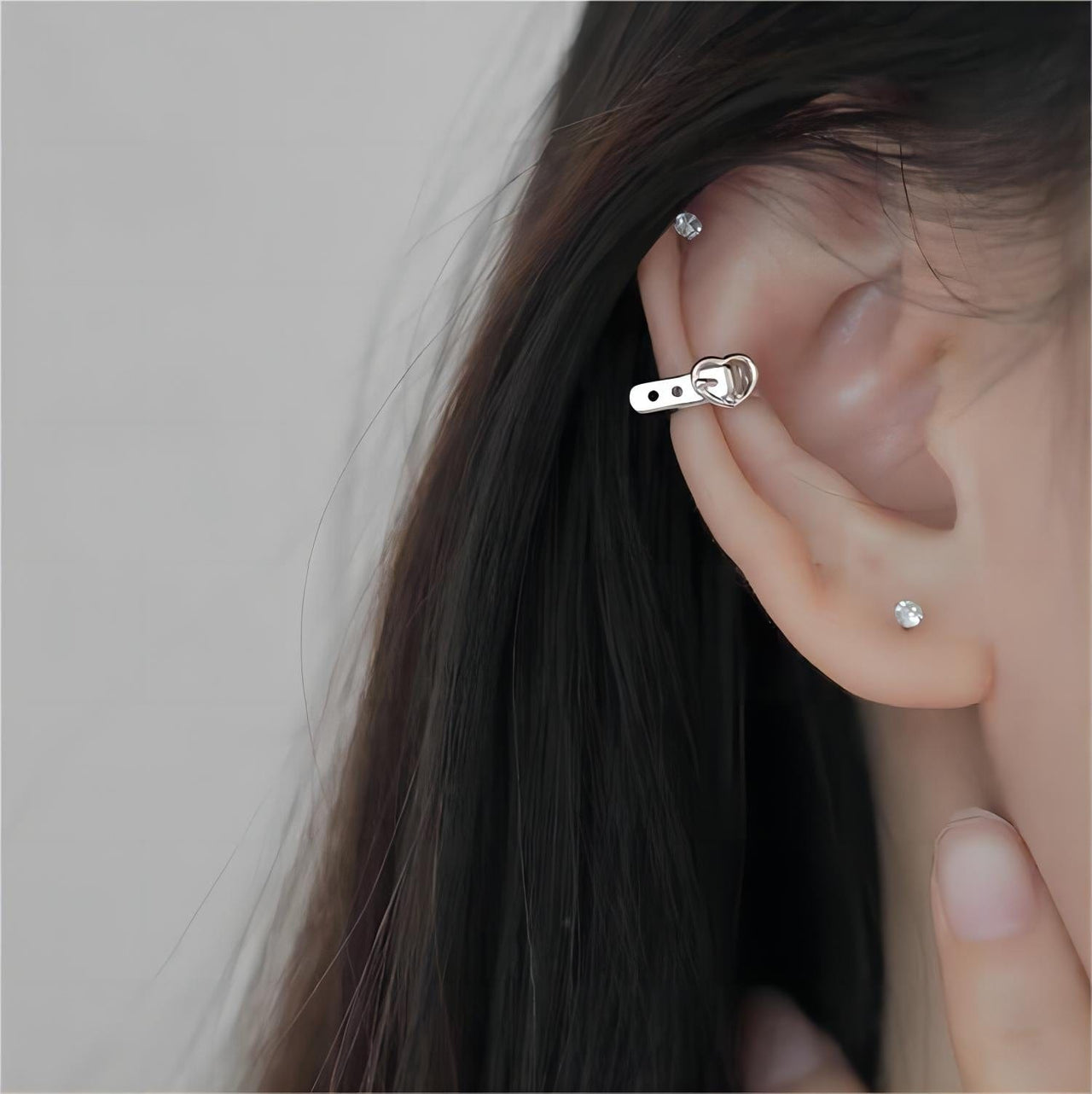 Chic Heart Belt Ear Cuff Earrings - ArtGalleryZen