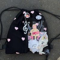 Thumbnail for Chic Heart Kpop Fan Display Drawstring Backpack - ArtGalleryZen