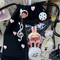 Thumbnail for Chic Heart Kpop Fan Display Drawstring Backpack - ArtGalleryZen