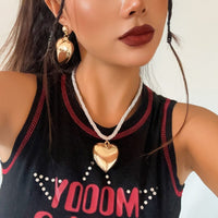 Thumbnail for Chic Heart Necklace Earrings Set - ArtGalleryZen