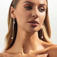 Thumbnail for Chic Heart Pearl Tassel Huggie Hoop Earrings - ArtGalleryZen