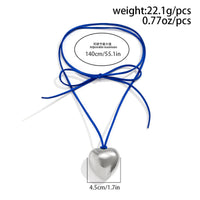 Thumbnail for Chic Heart Pendant Colorful Velvet String Necklace - ArtGalleryZen