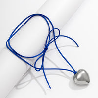 Thumbnail for Chic Heart Pendant Colorful Velvet String Necklace - ArtGalleryZen