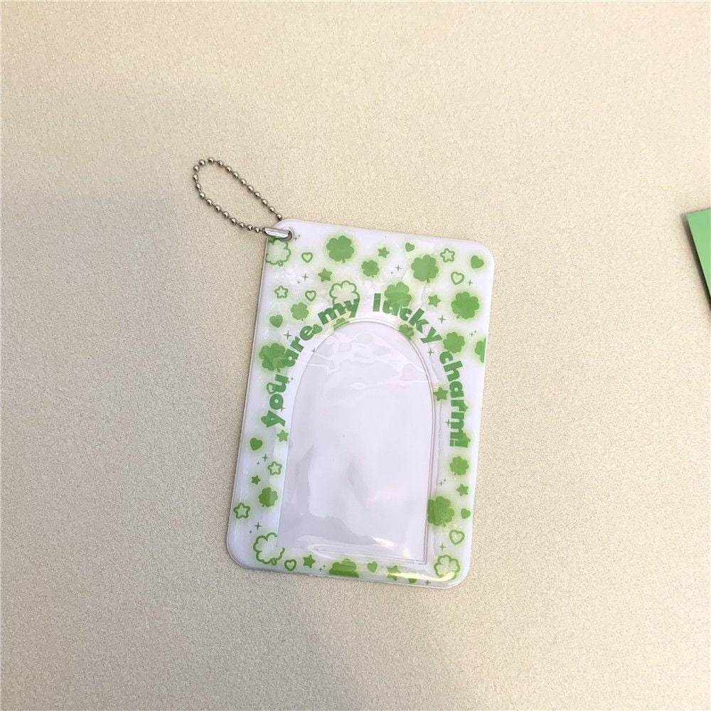 Chic Heart Star Lucky Clover Kpop Keychain Photocard Holder - ArtGalleryZen
