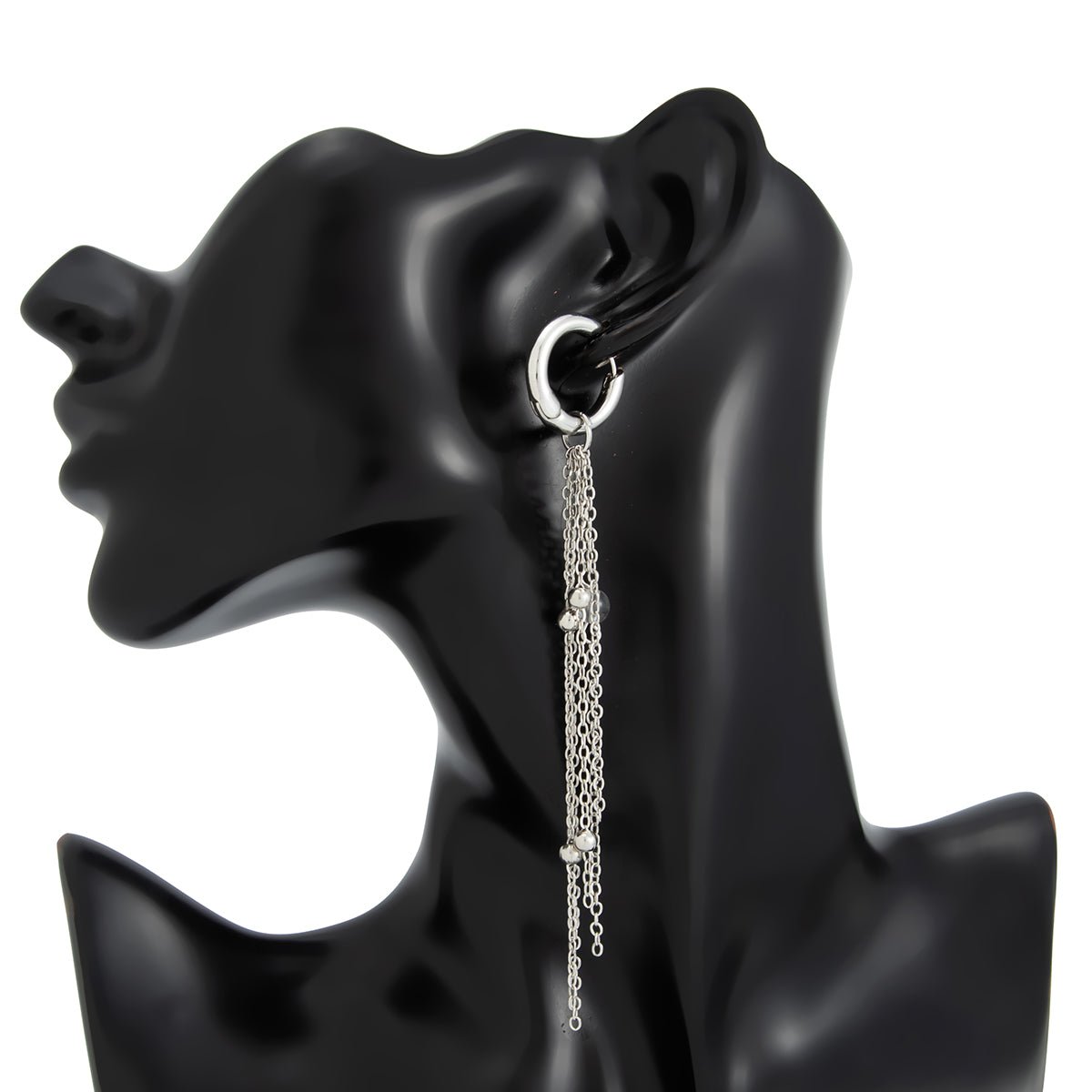 Chic Heart Tassel Huggie Hoop Earrings - ArtGalleryZen