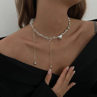 Thumbnail for Chic Heart Tassel Turquoise Stone Beaded Chain Necklace - ArtGalleryZen