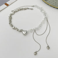 Thumbnail for Chic Heart Tassel Turquoise Stone Beaded Chain Necklace - ArtGalleryZen