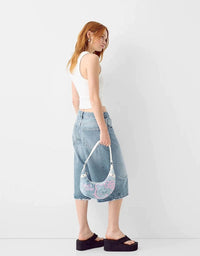 Thumbnail for Chic Hello Kitty Denim Shoulder Bag - ArtGalleryZen