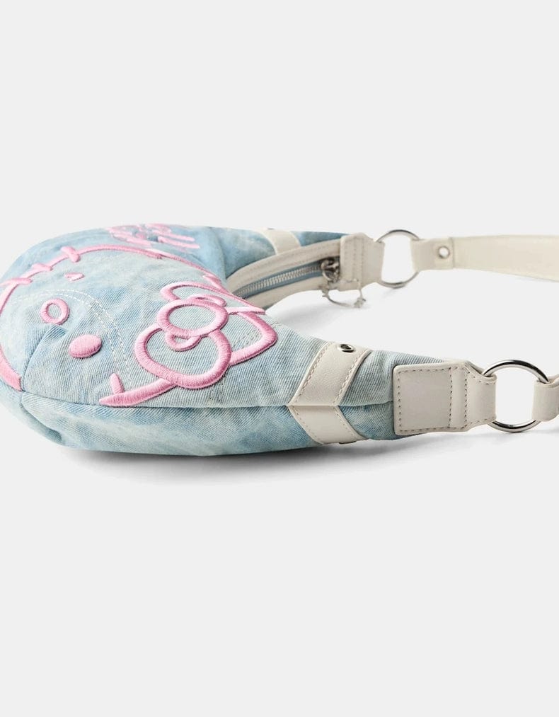 Chic Hello Kitty Denim Shoulder Bag - ArtGalleryZen