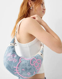 Thumbnail for Chic Hello Kitty Denim Shoulder Bag - ArtGalleryZen