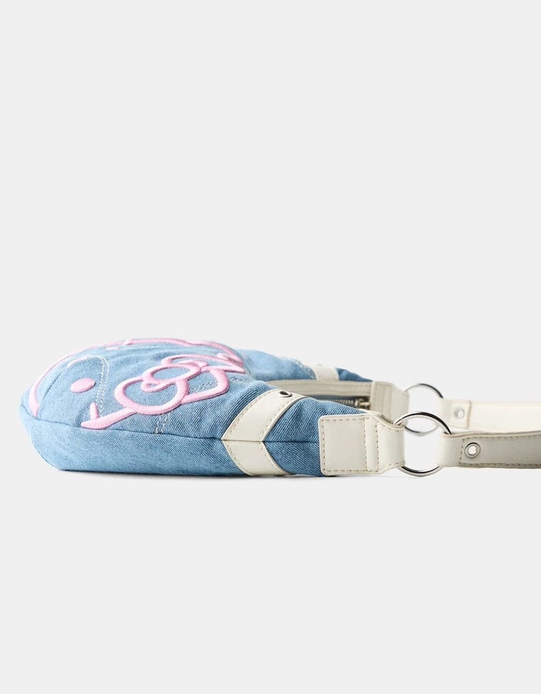 Chic Hello Kitty Denim Shoulder Bag - ArtGalleryZen