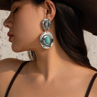 Thumbnail for Chic Hippie Turquoise Inlaid Cowboy Hat Dangle Earrings