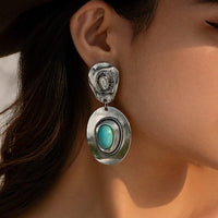 Thumbnail for Chic Hippie Turquoise Inlaid Cowboy Hat Dangle Earrings