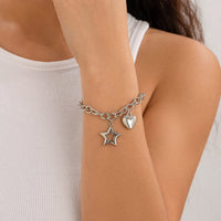 Thumbnail for Chic Hollow Star Heart Charm Cable Chain Bracelet