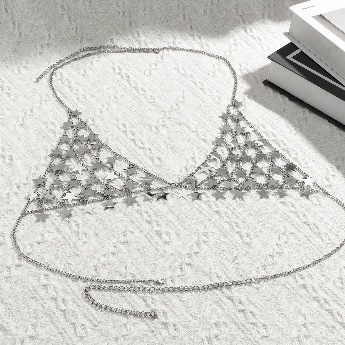 Chic Hollowed-Out Backless Star Sequins Chain Bra - ArtGalleryZen