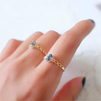 Thumbnail for Chic Hollowed-out Sea Blue Topaz Ring - ArtGalleryZen