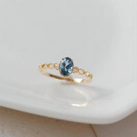 Thumbnail for Chic Hollowed-out Sea Blue Topaz Ring - ArtGalleryZen