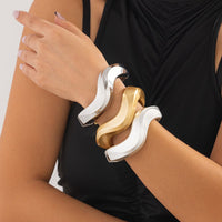 Thumbnail for Chic Irregular Curved Frosted Bangle Bracelet - ArtGalleryZen