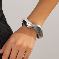 Thumbnail for Chic Irregular Curved Frosted Bangle Bracelet - ArtGalleryZen