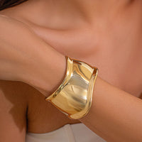 Thumbnail for Chic Irregular Curved Open Wide Cuff Bangle Bracelet