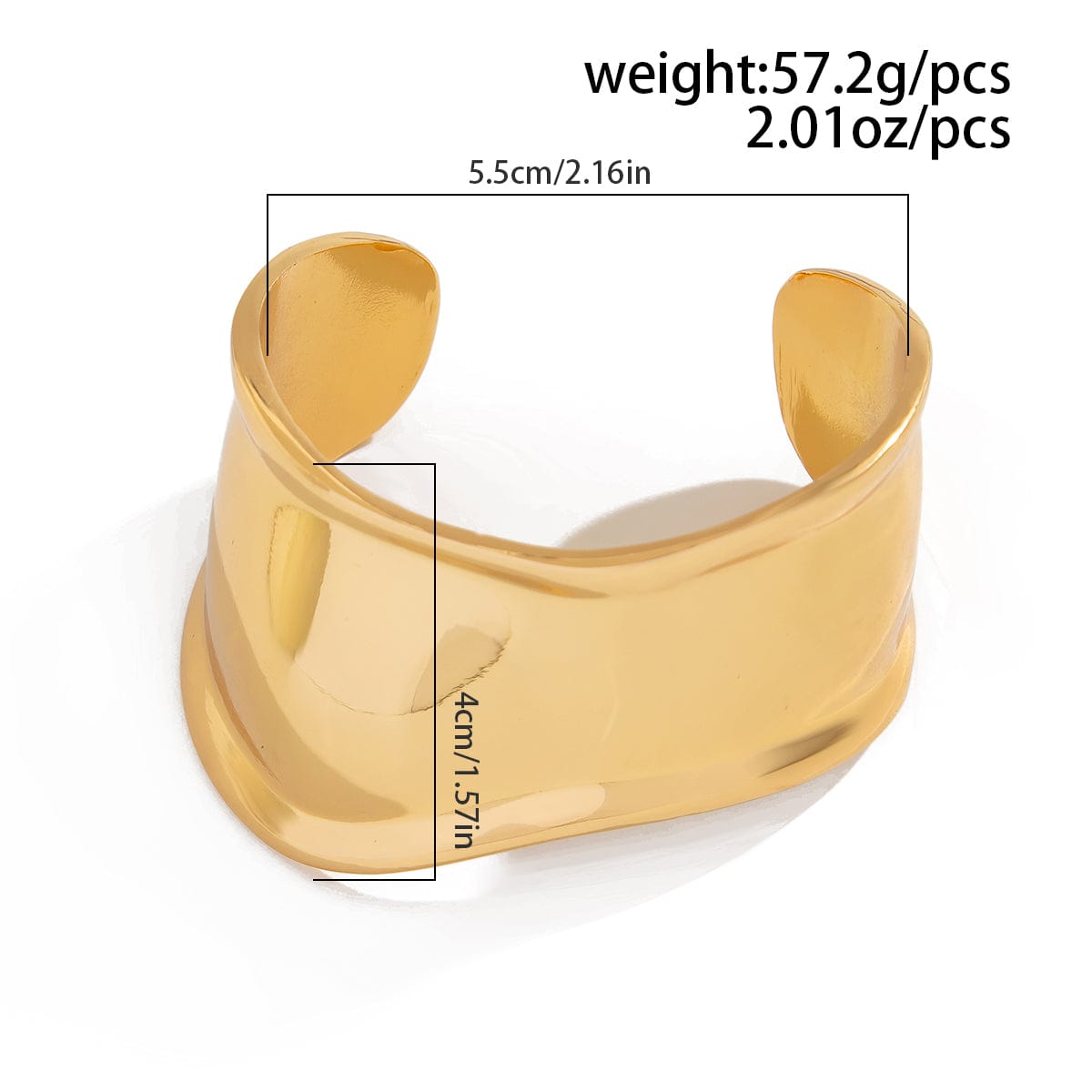 Chic Irregular Curved Open Wide Cuff Bangle Bracelet