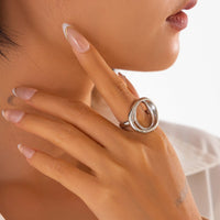 Thumbnail for Chic Irregular Duo Oval Ring - ArtGalleryZen