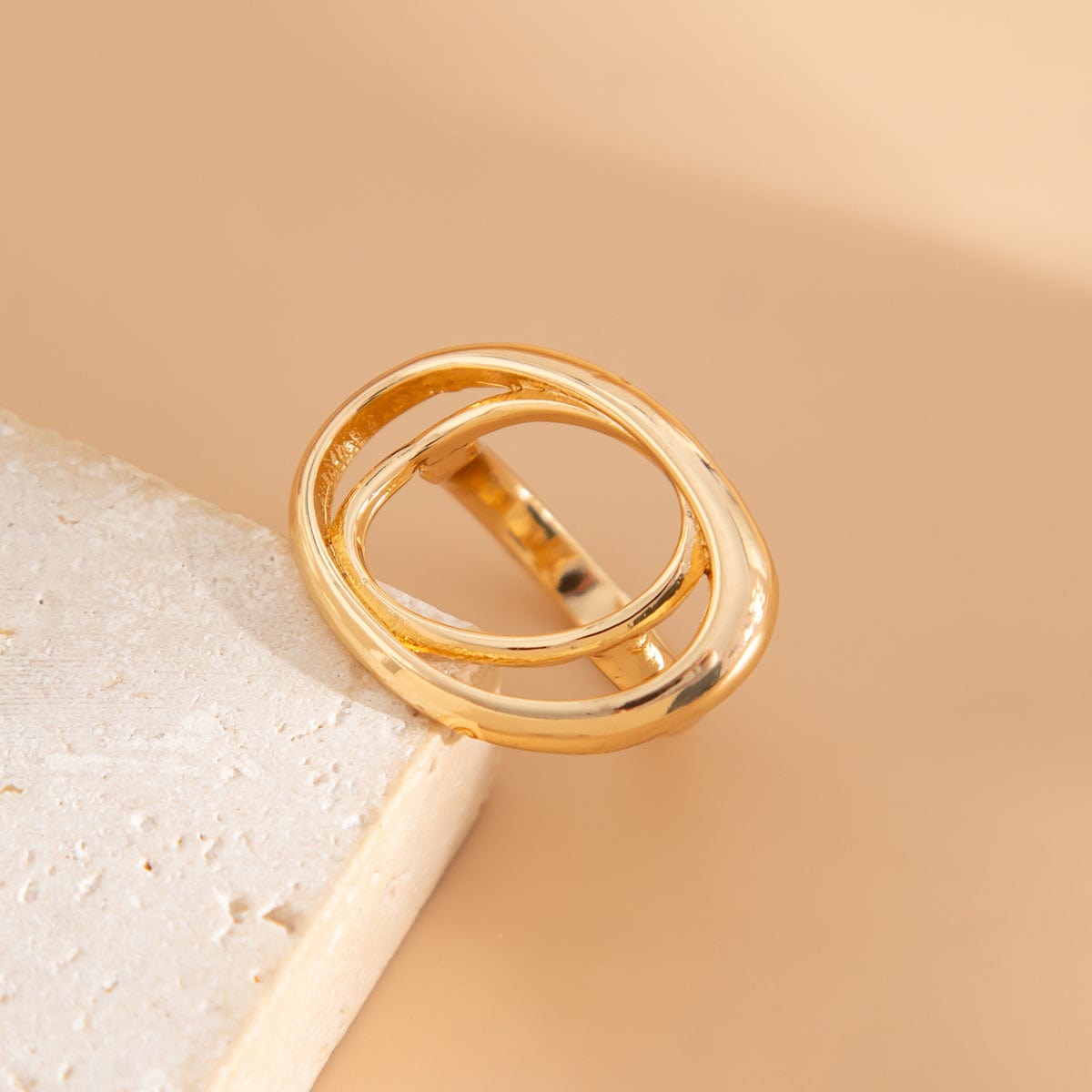 Chic Irregular Duo Oval Ring - ArtGalleryZen