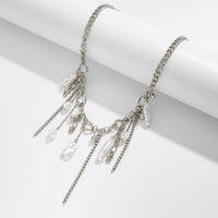 Thumbnail for Chic Irregular Pearl Tassel Curb Chain Necklace - ArtGalleryZen