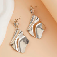 Thumbnail for Chic Irregular Pleated Square Dangle Earrings - ArtGalleryZen