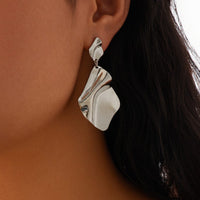 Thumbnail for Chic Irregular Pleated Square Dangle Earrings - ArtGalleryZen
