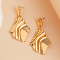 Thumbnail for Chic Irregular Pleated Square Dangle Earrings - ArtGalleryZen