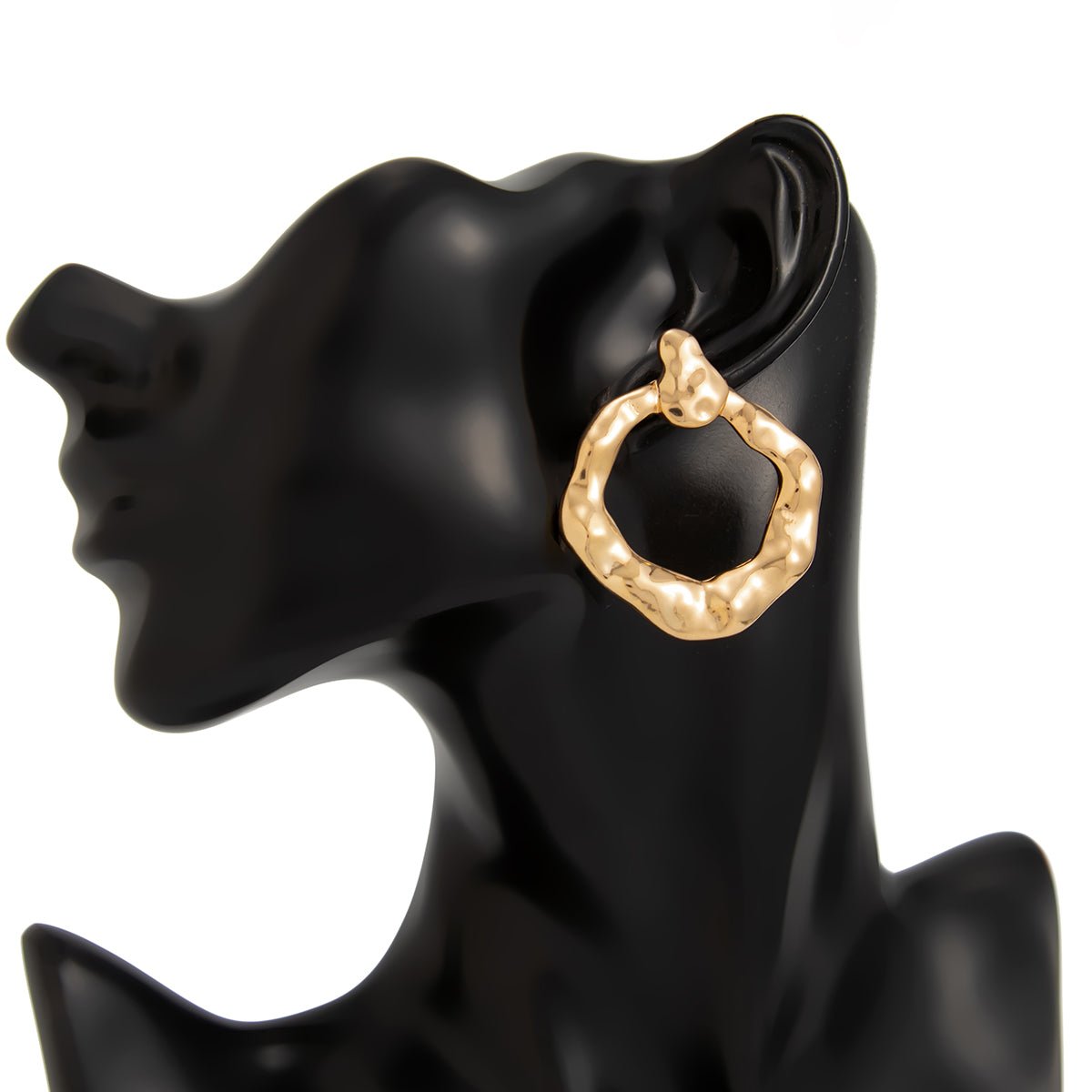 Chic Irregular Textured Hoop Stud Earrings - ArtGalleryZen