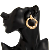 Thumbnail for Chic Irregular Textured Hoop Stud Earrings - ArtGalleryZen