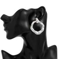 Thumbnail for Chic Irregular Textured Hoop Stud Earrings - ArtGalleryZen