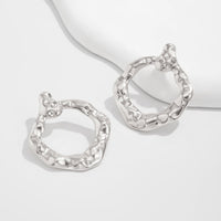 Thumbnail for Chic Irregular Textured Hoop Stud Earrings - ArtGalleryZen
