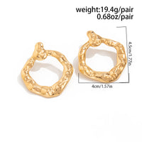 Thumbnail for Chic Irregular Textured Hoop Stud Earrings - ArtGalleryZen
