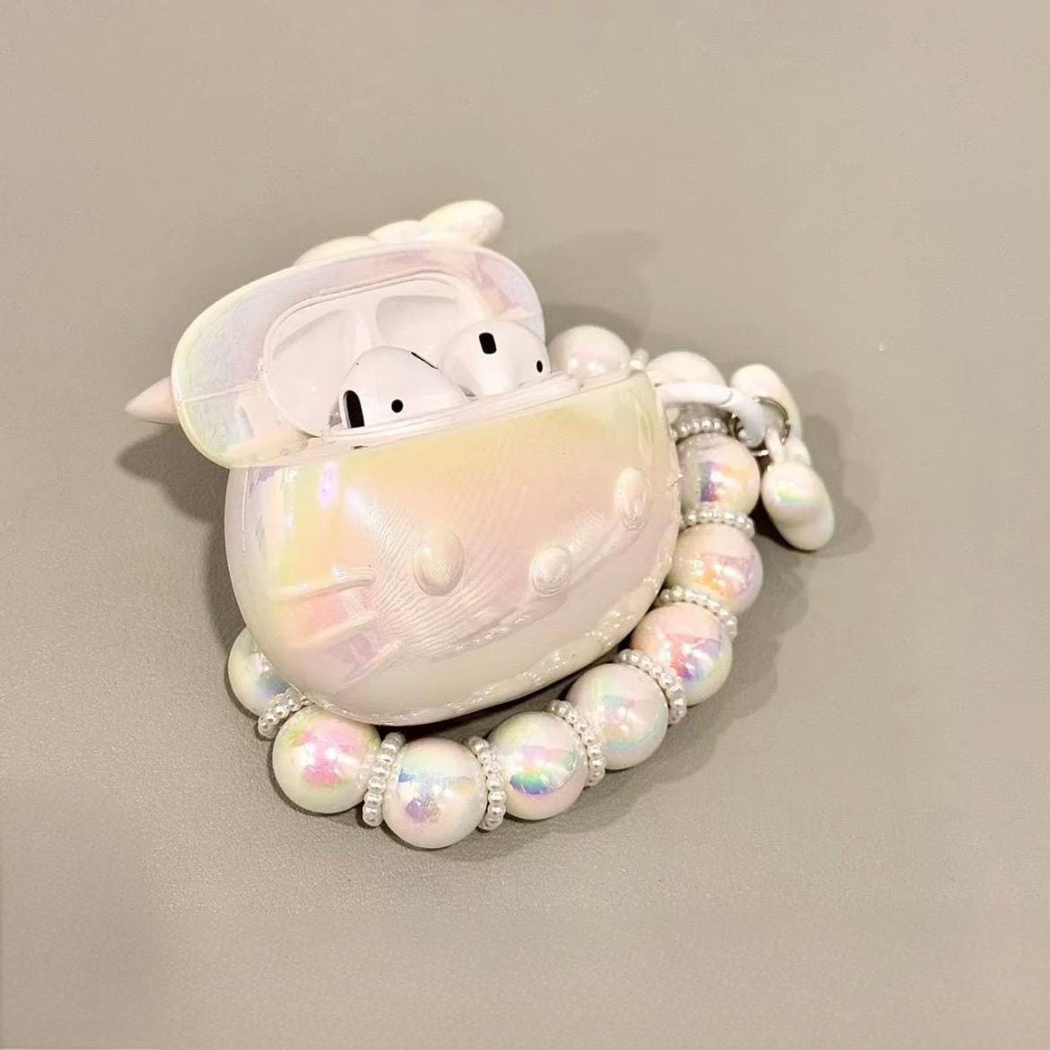 Chic Laser Hello Kitty AirPods Earphone Case With Lanyard