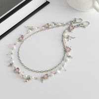 Thumbnail for Chic Layered Bowknot Charm Pearl Heart Glass Bead Trouser Chain - ArtGalleryZen