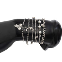 Thumbnail for Chic Layered Bowknot Star Heart Tassel Ball Cable Chain Bracelet Set