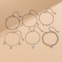 Thumbnail for Chic Layered Bowknot Star Heart Tassel Ball Cable Chain Bracelet Set