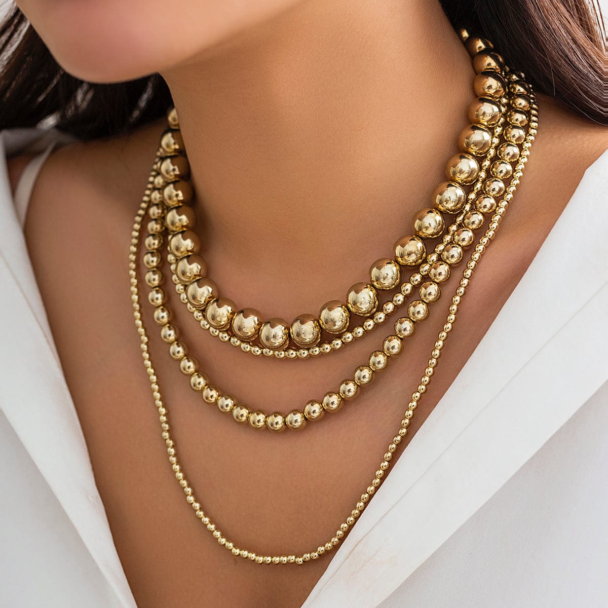 Chic Layered Chunky Ball Chain Necklace - ArtGalleryZen