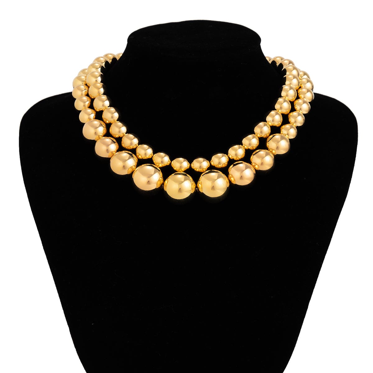 Chic Layered Chunky Ball Chain Choker Necklace Set - ArtGalleryZen