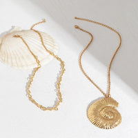 Thumbnail for Chic Layered Chunky Conch Shell Pendant Chain Necklace Set - ArtGalleryZen